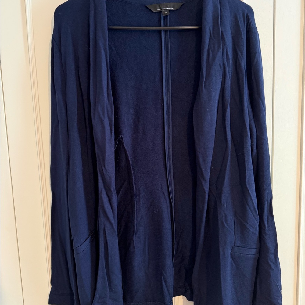 White House Black Market Navy Open-Front Cardigan